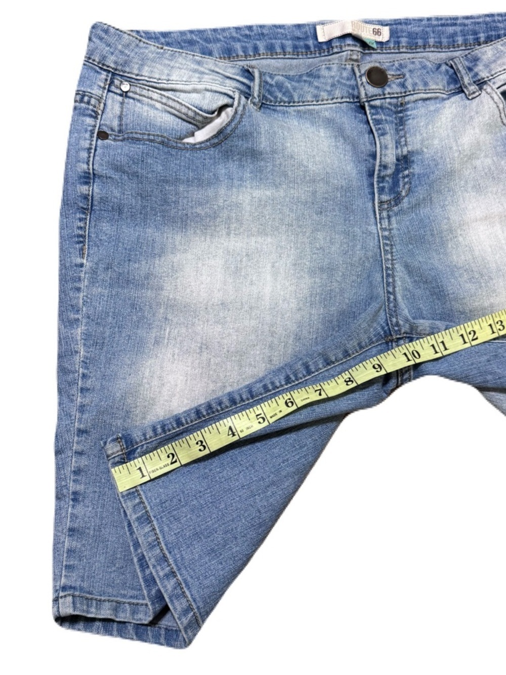 Route 66 Classic Fit Light Wash Denim Blue Jean Shorts Cotton Polyester Women 14 - Picture 16 of 17
